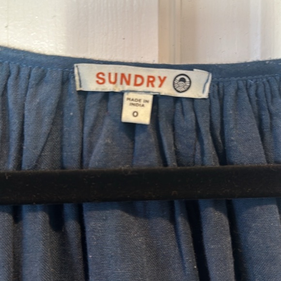 EUC Sundry blue cotton tie dye maxi dress sz 0 or XS usa - Picture 3 of 3